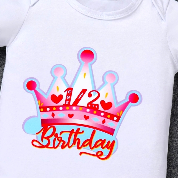 IBTOM CASTLE Baby Girls 1/2 Birthday Tutu Set - Rainbow, 9-12 months - Picture 4 of 7